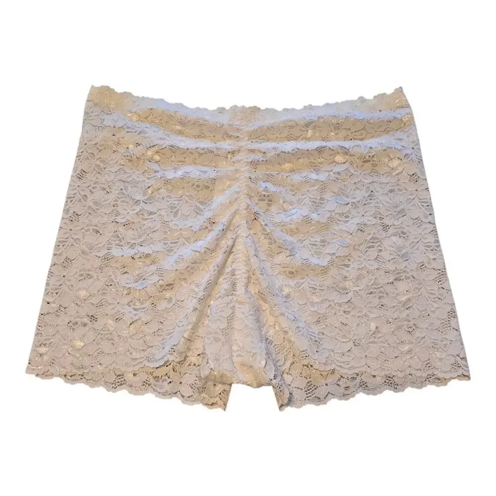 Fashion Bug Secret Slimmer Boyshort Panty Womens Size 3X White Lace